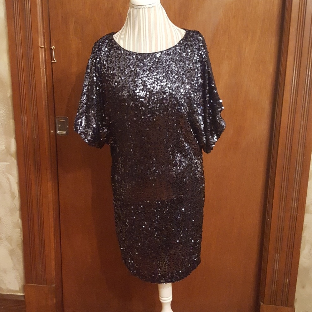 Navy Blue Sequin Dress by NV Couture size 6